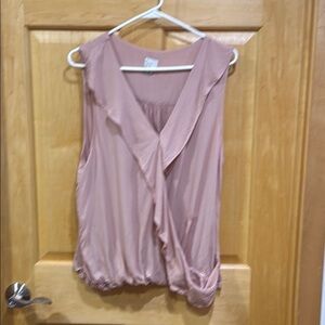 A new day Pink Flutter Sleeve Wrap Blouse with Sailor Collar size XXL